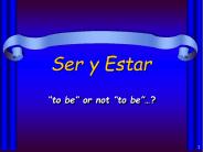 Ser y Estar