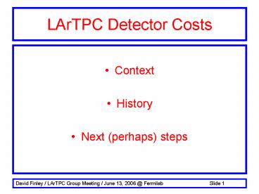 LArTPC Detector Costs