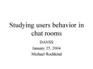 Studying users behavior in chat rooms