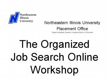 The Organized Job Search Online Workshop
