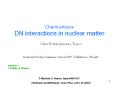 Charm physics DN interactions in nuclear matter PowerPoint PPT Presentation