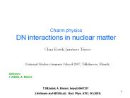 Charm physics DN interactions in nuclear matter