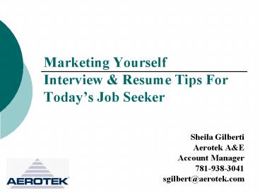 Marketing Yourself Interview