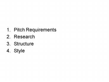 Pitch Requirements