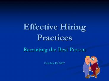 Effective Hiring Practices