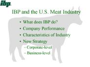 IBP and the U.S. Meat Industry