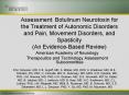 Assessment: Botulinum Neurotoxin for the Treatment of Autonomic Disorders and Pain, Movement Disorde PowerPoint PPT Presentation