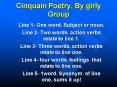 Cinquain Poetry. By girly Group PowerPoint PPT Presentation