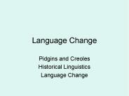 Language Change