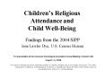 Childrens Religious Attendance and Child WellBeing PowerPoint PPT Presentation