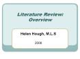 Literature Review: Overview PowerPoint PPT Presentation