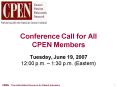 Conference Call for All CPEN Members PowerPoint PPT Presentation