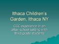 Ithaca Childrens Garden, Ithaca NY PowerPoint PPT Presentation