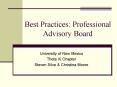 Best Practices: Professional Advisory Board PowerPoint PPT Presentation
