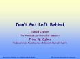 Dont Get Left Behind PowerPoint PPT Presentation