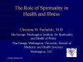 The Role of Spirituality in Health and Illness PowerPoint PPT Presentation