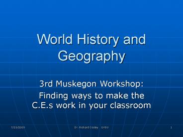World History and Geography