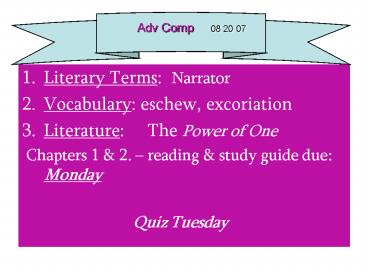 Literary Terms: Narrator