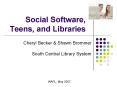 Social Software, Teens, and Libraries PowerPoint PPT Presentation