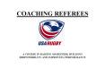 COACHING REFEREES PowerPoint PPT Presentation