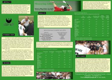 Measuring Athlete Coachability