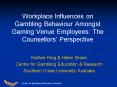 Workplace Influences on Gambling Behaviour Amongst Gaming Venue Employees: The Counsellors Perspecti PowerPoint PPT Presentation