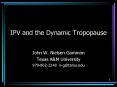 IPV and the Dynamic Tropopause PowerPoint PPT Presentation
