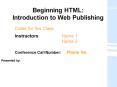 Beginning HTML: Introduction to Web Publishing PowerPoint PPT Presentation