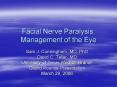 Facial Nerve Paralysis: Management of the Eye PowerPoint PPT Presentation