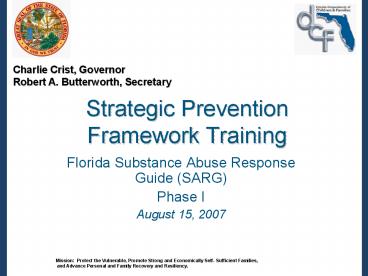 Strategic Prevention Framework Training