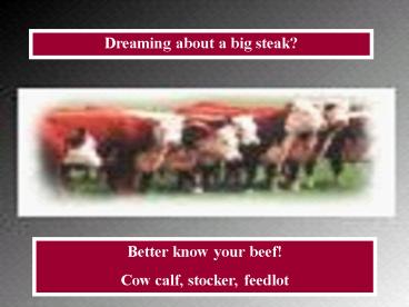 Dreaming about a big steak