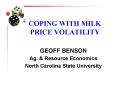 COPING WITH MILK PRICE VOLATILITY PowerPoint PPT Presentation