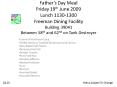 Fathers Day Meal Friday 19th June 2009 Lunch 11301300 Freeman Dining Facility Building 39041 Between PowerPoint PPT Presentation