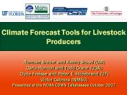 Climate Forecast Tools for Livestock Producers