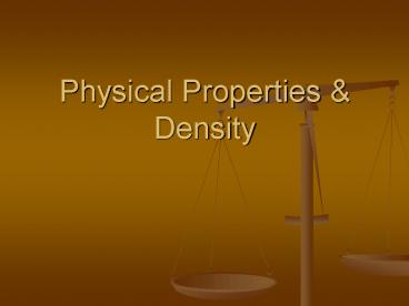 Physical Properties