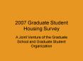 2007 Graduate Student Housing Survey PowerPoint PPT Presentation