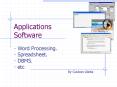 Applications Software PowerPoint PPT Presentation