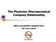 The PhysicianPharmaceutical Company Relationship PowerPoint PPT Presentation