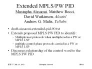 Extended MPLS/PW PID Mustapha A