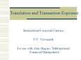 Translation and Transaction Exposure PowerPoint PPT Presentation