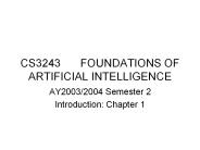 CS3243FOUNDATIONS OF ARTIFICIAL INTELLIGENCE