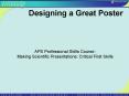 Designing a Great Poster PowerPoint PPT Presentation