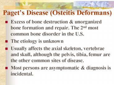 Pagets Disease Osteitis Deformans
