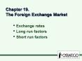 Chapter 19. The Foreign Exchange Market PowerPoint PPT Presentation