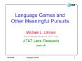 Language Games and Other Meaningful Pursuits PowerPoint PPT Presentation