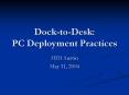 DocktoDesk: PC Deployment Practices PowerPoint PPT Presentation