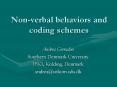 Non-verbal behaviors and coding schemes PowerPoint PPT Presentation