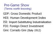 Pre-Game Show (Terms worth knowing)