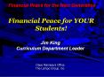 Financial Peace for YOUR Students! PowerPoint PPT Presentation