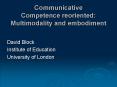 Communicative Competencereoriented: Multimodality and embodiment PowerPoint PPT Presentation